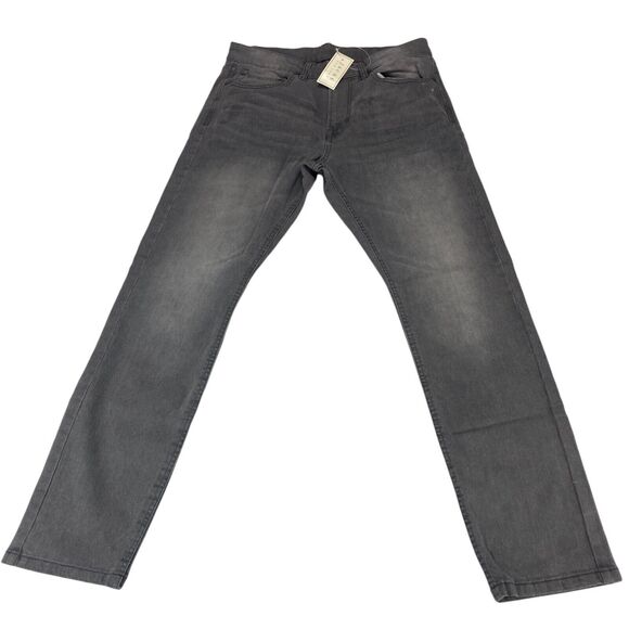 JACHS New York Jeans Mens 31x30 Gray Denim Mid Rise Stretch Slim Straight Fit - Picture 14 of 15